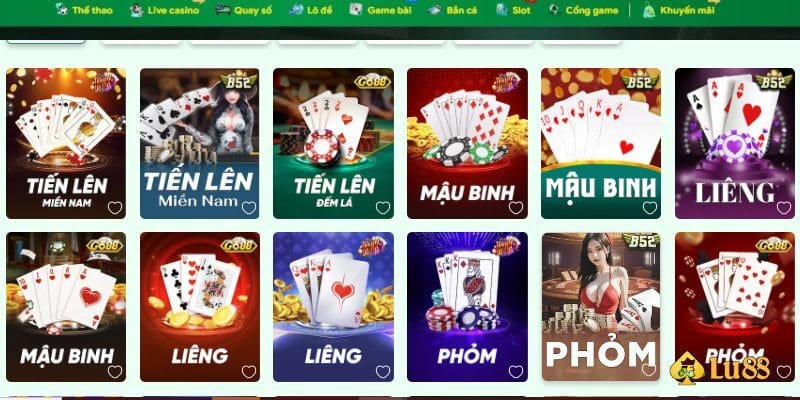 Hệ thống game bài 3d chất lượng, cuốn hút 